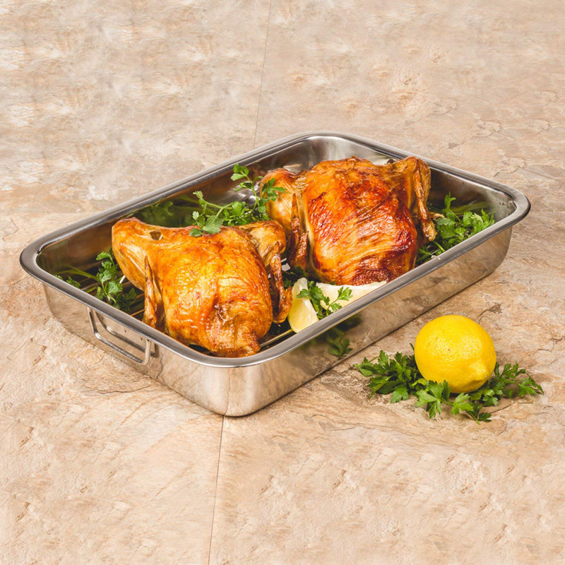 Imperial Home 16" Stainless Steel Heavy Duty Roasting Pan with Rack